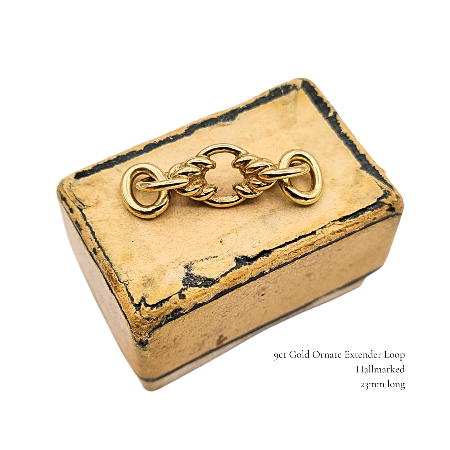 Tiny 9ct Gold Ornate Extender Link,  Fancy Connector