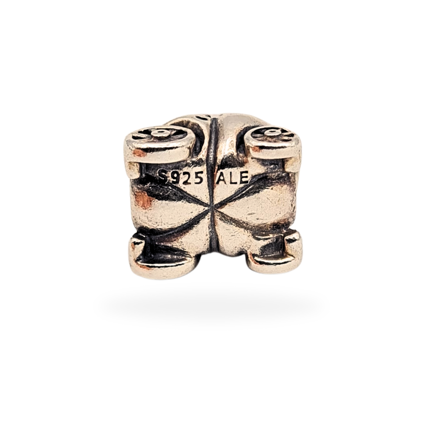 Pandora Silver 14k Gold Carriage Charm S925 ALE, Pearl Accent, Retired