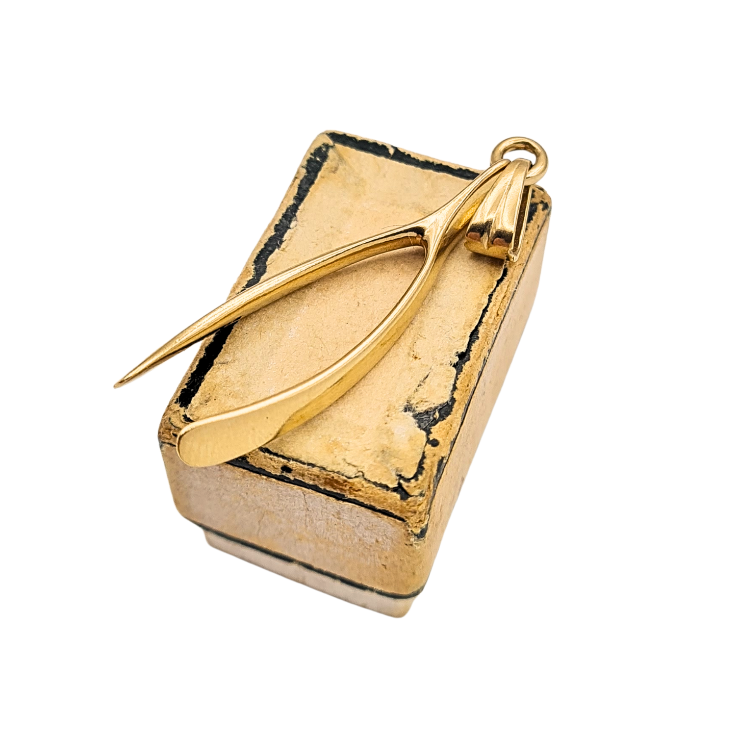 Large 9ct Gold Wishbone Pendant, Solid, Hallmarked
