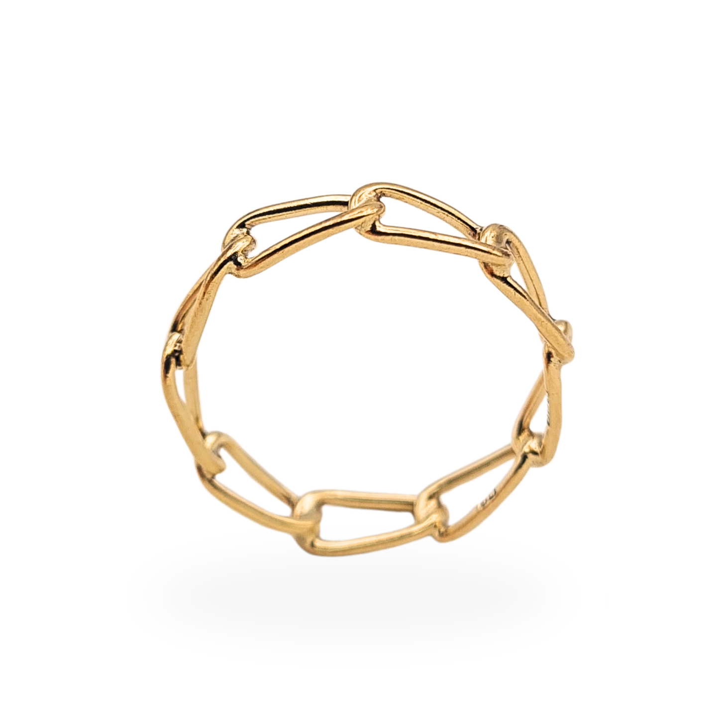 9ct Gold Wide Chain Link Ring Birmingham Hallmarked 1979 UK Q US 8.25