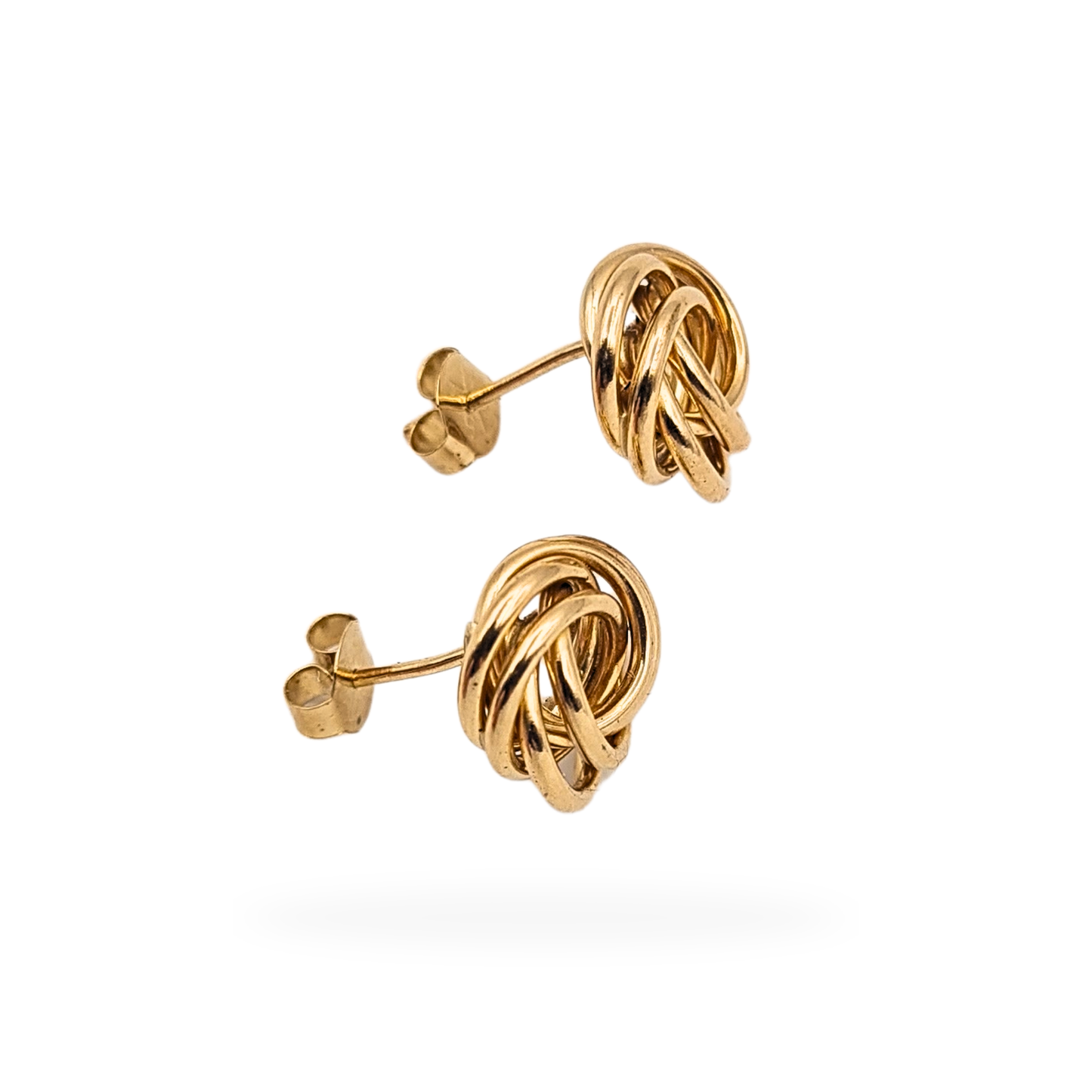 9ct Yellow Gold Knot Stud Earrings 9mm Fully Tested