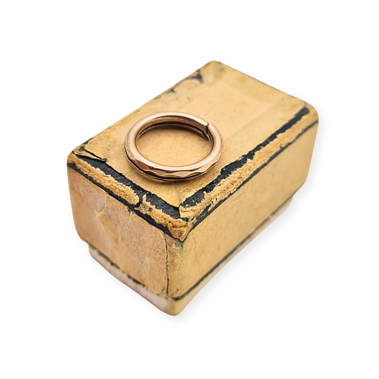 Antique 9ct Gold Faceted Split Ring Connector Jewellery Finding 12mm