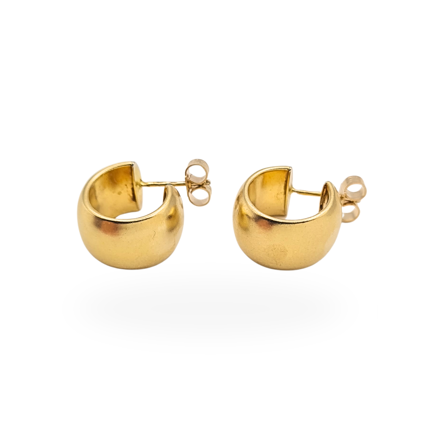 Super Chunky Wide 9ct Gold Hoop Earrings, Matte Finish