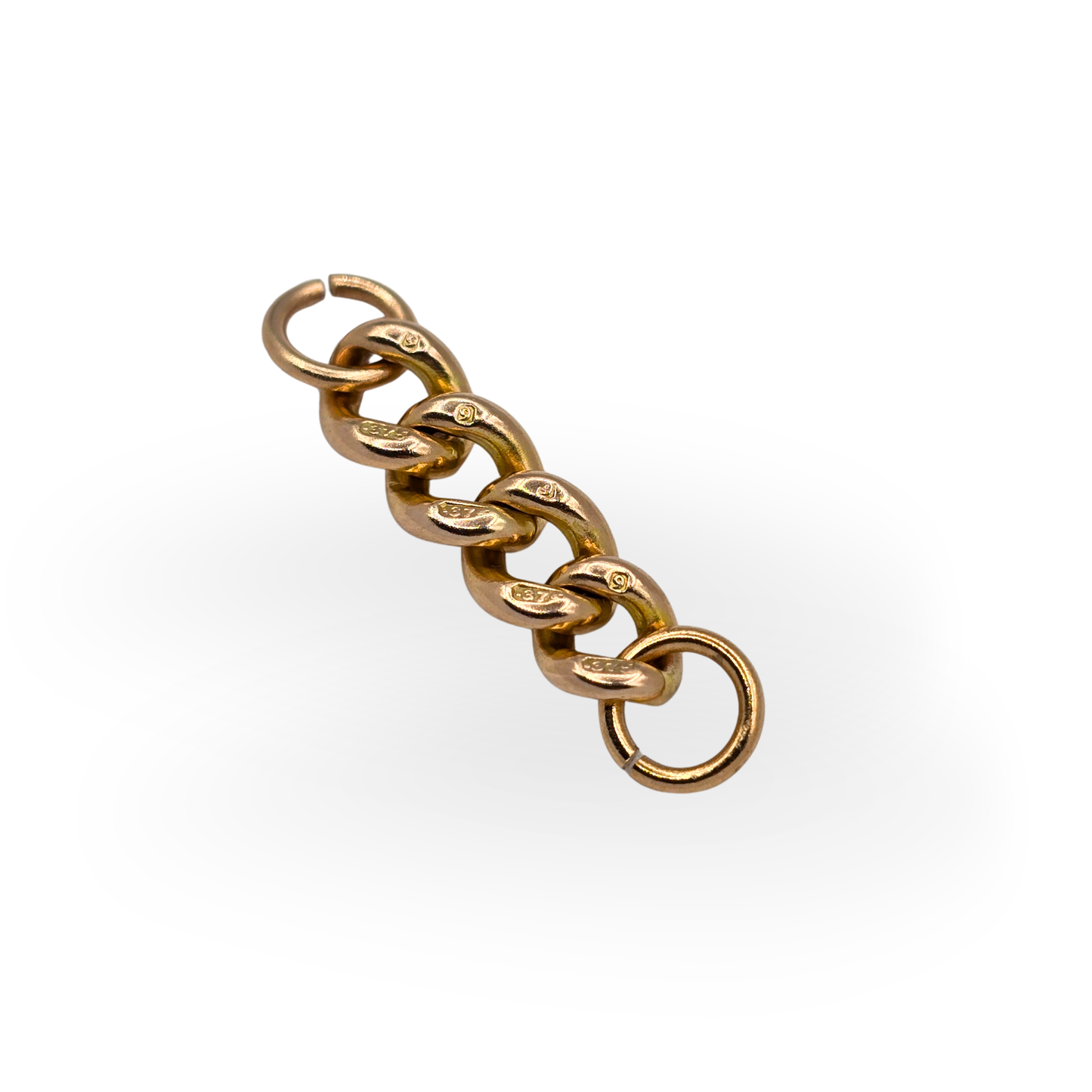 1" Antique 9ct Solid Rose Gold Curb Link Extender 27mm 6mm Wide