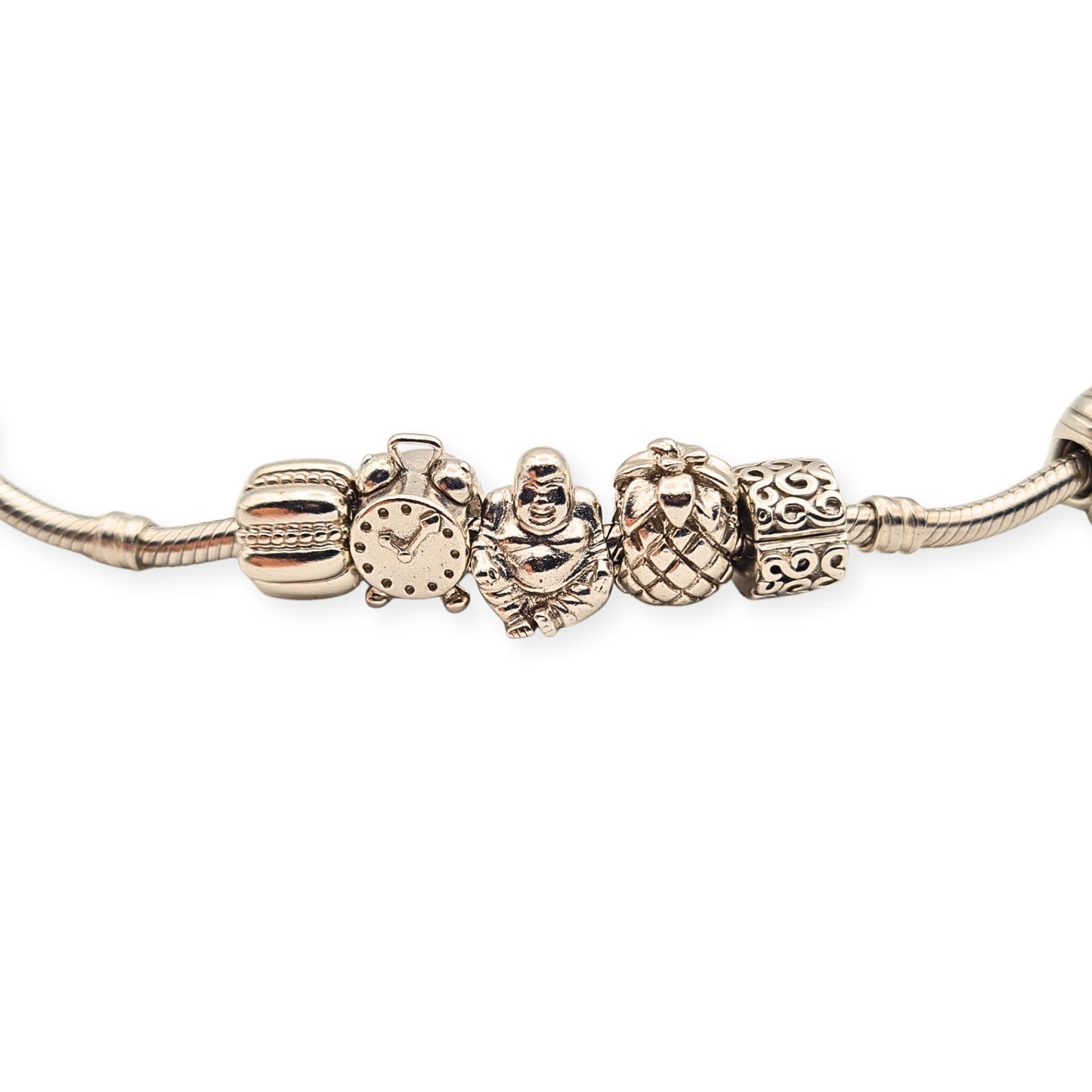 Genuine 7" Pandora Sterling Silver Bracelet 15 Authentic Charms 925 ALE 65.20g