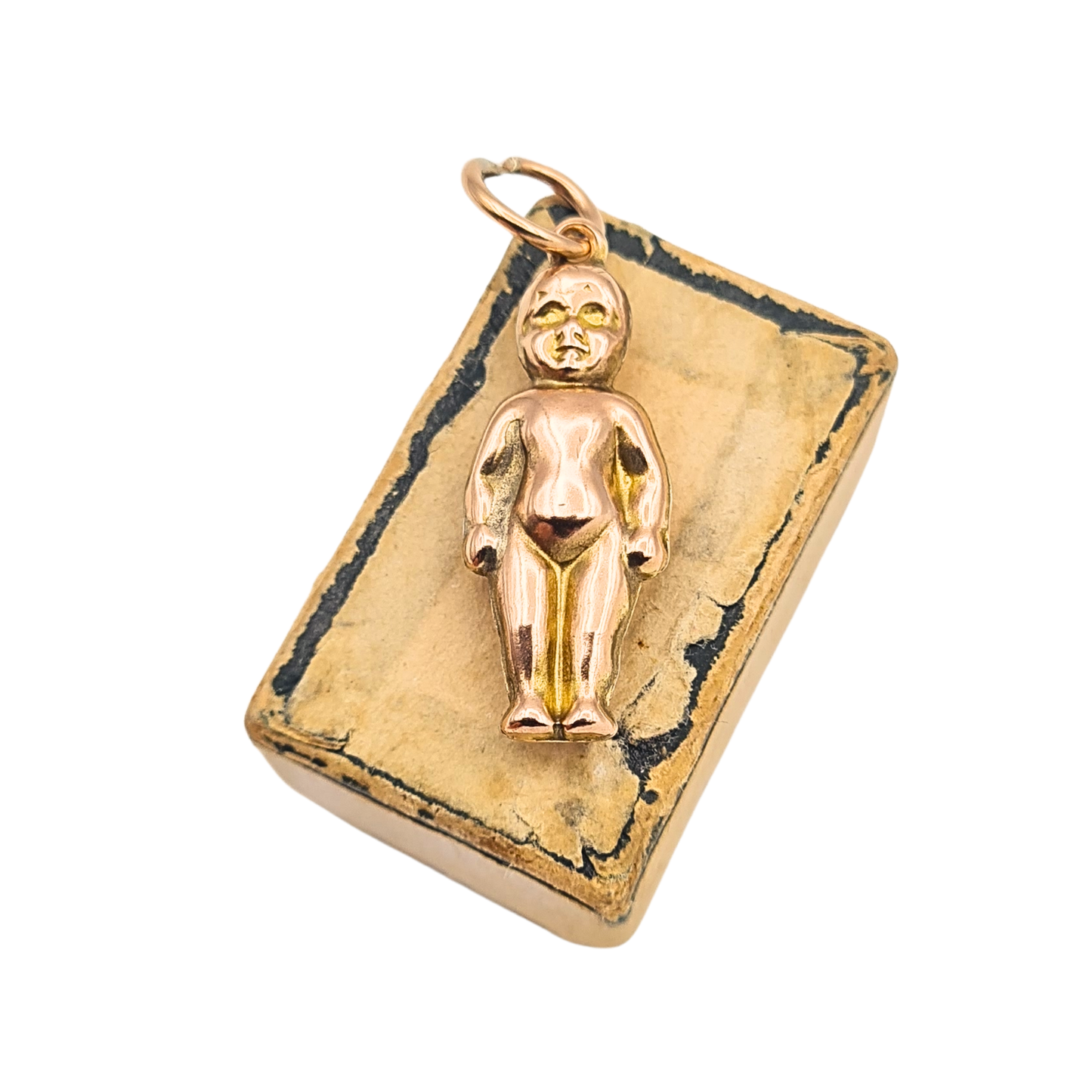 Weird 9ct Gold Baby Charm Pendant Small Hollow Figure Charm Possibly Kewpie Doll