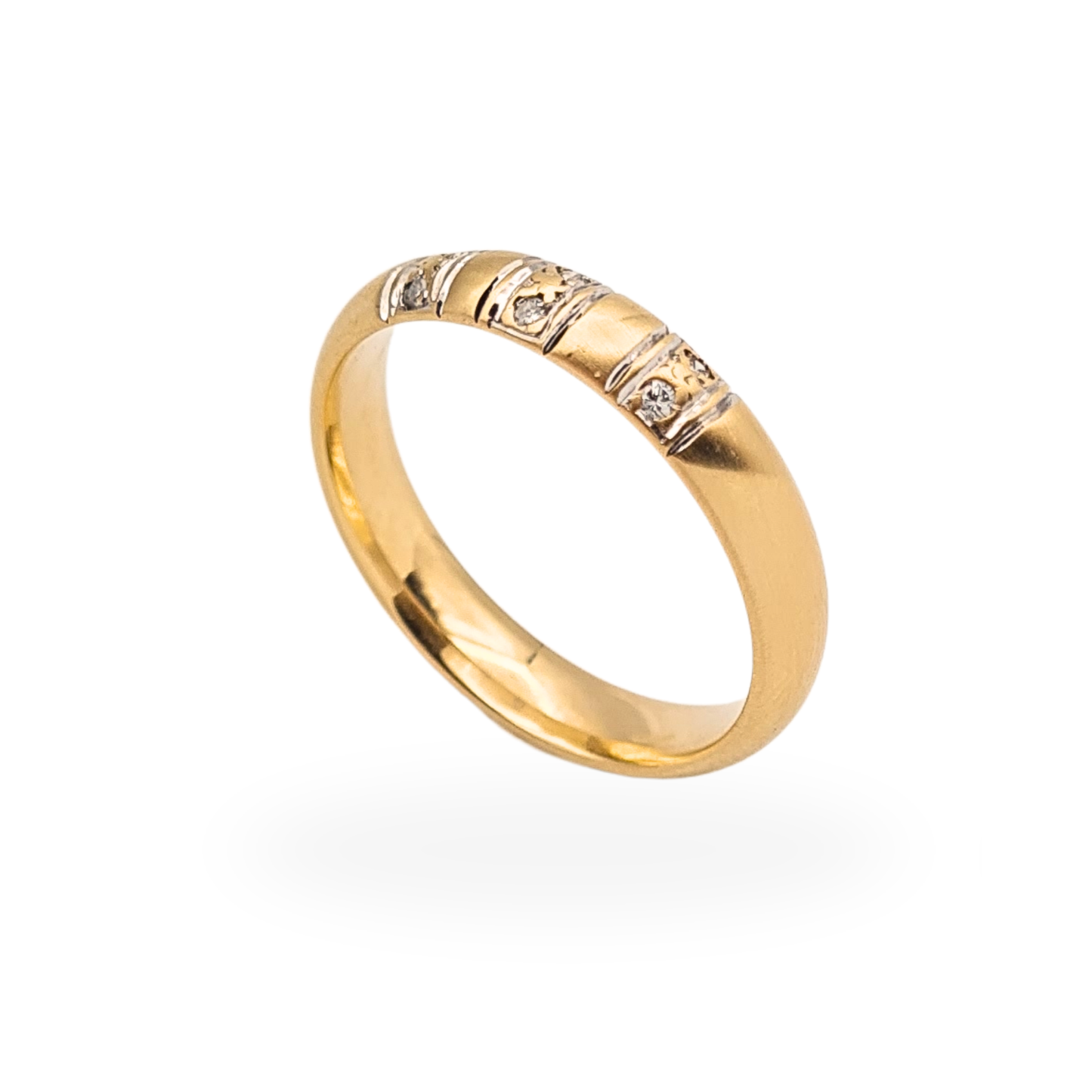 9ct Gold Diamond Wedding Ring 6 Diamond Sheffield 1992 Hallmarked UK P