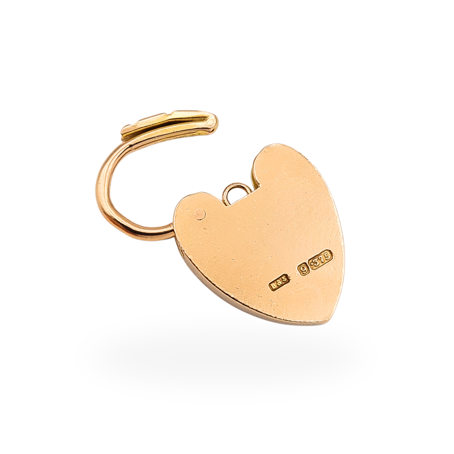 Huge Antique 9ct Rose Gold Heart Padlock Clasp Hallmarked
