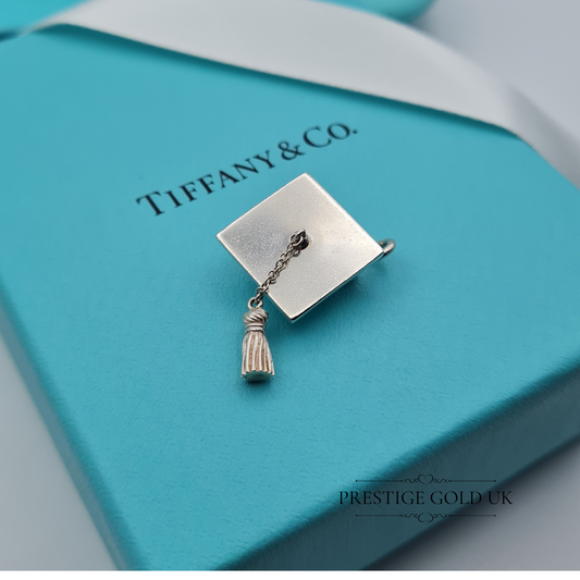 Vintage Tiffany & Co Silver Graduation Cap with Tassel Charm