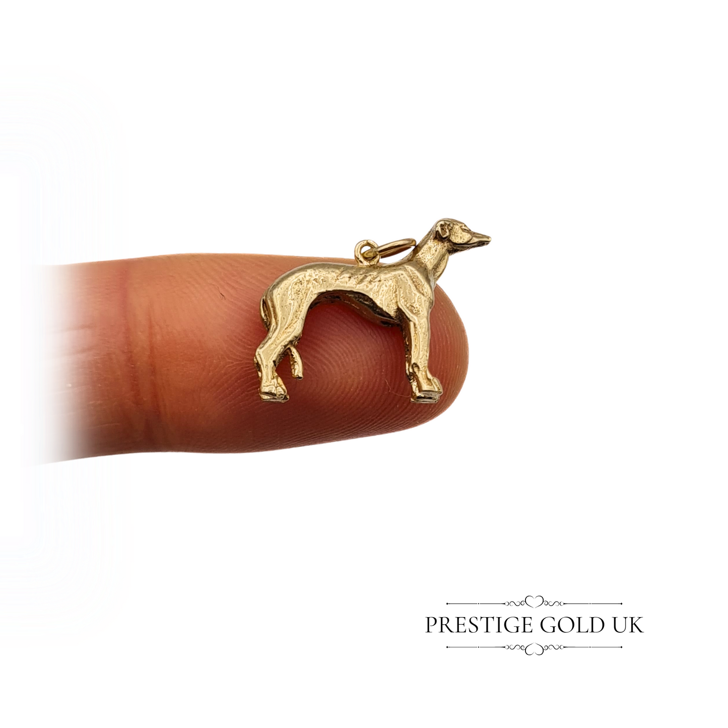 Vintage 9ct Solid Gold Greyhound Charm, Fully Hallmarked London 1978