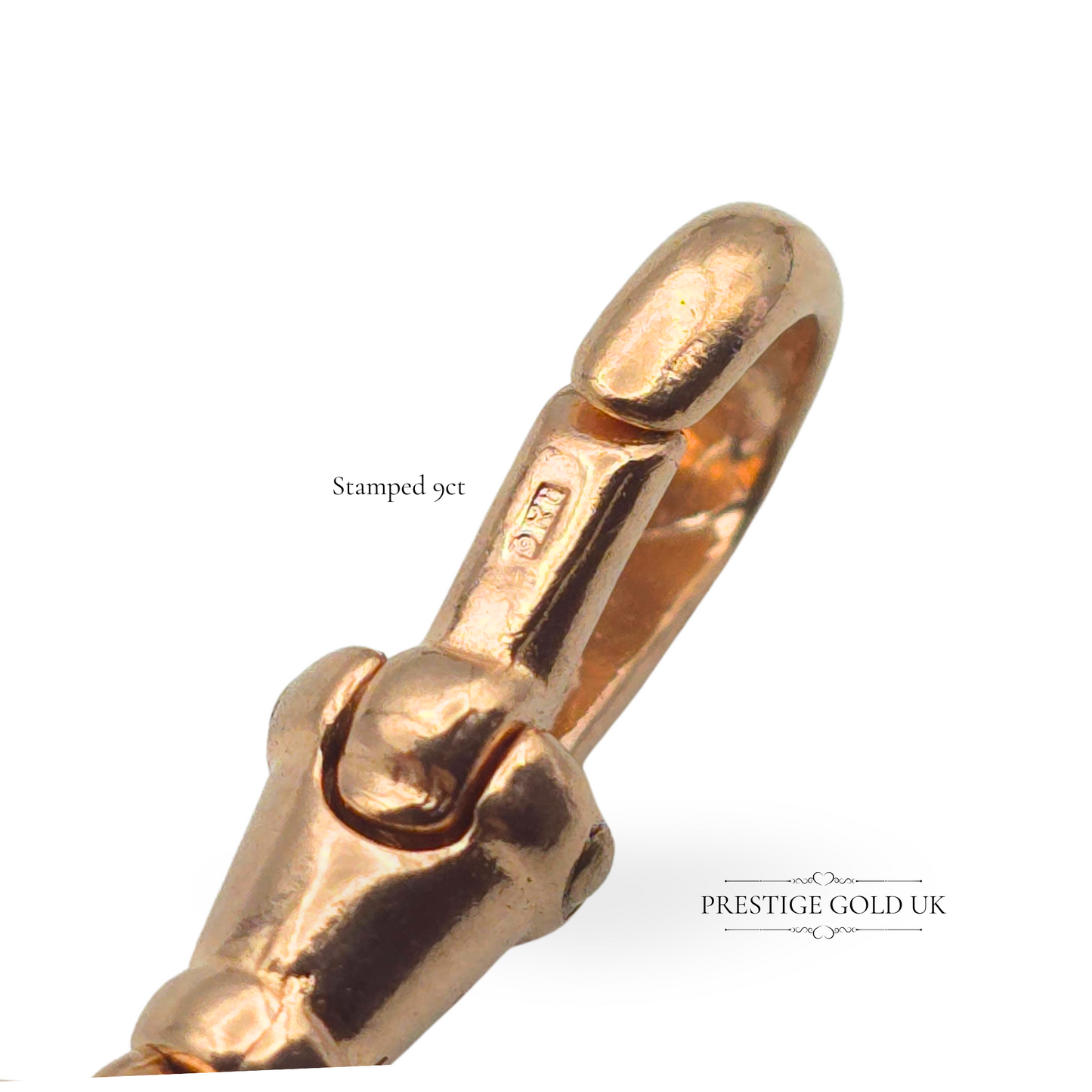 Antique 9ct Rose Gold Dog Clip for Albert Chain 21mm Tall