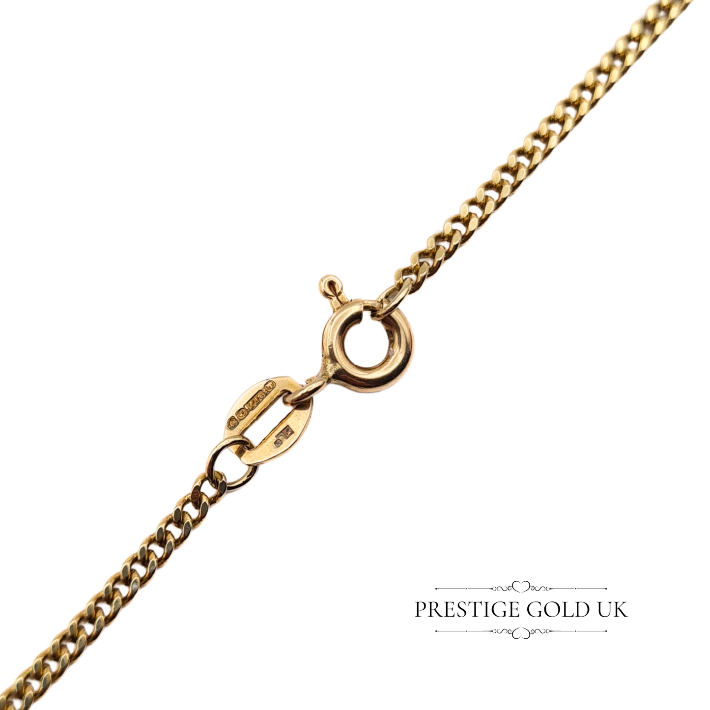Vintage 9ct Gold Curb Chain Necklace, circa 1990, 21 Inch 53cm, 1.5mm Link,
