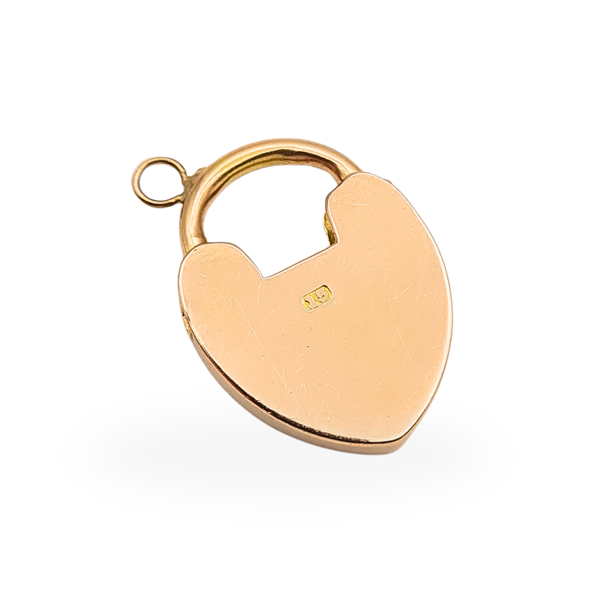 Huge Antique 15ct Rose Gold Large Heart Padlock Clasp, Opening Clasp