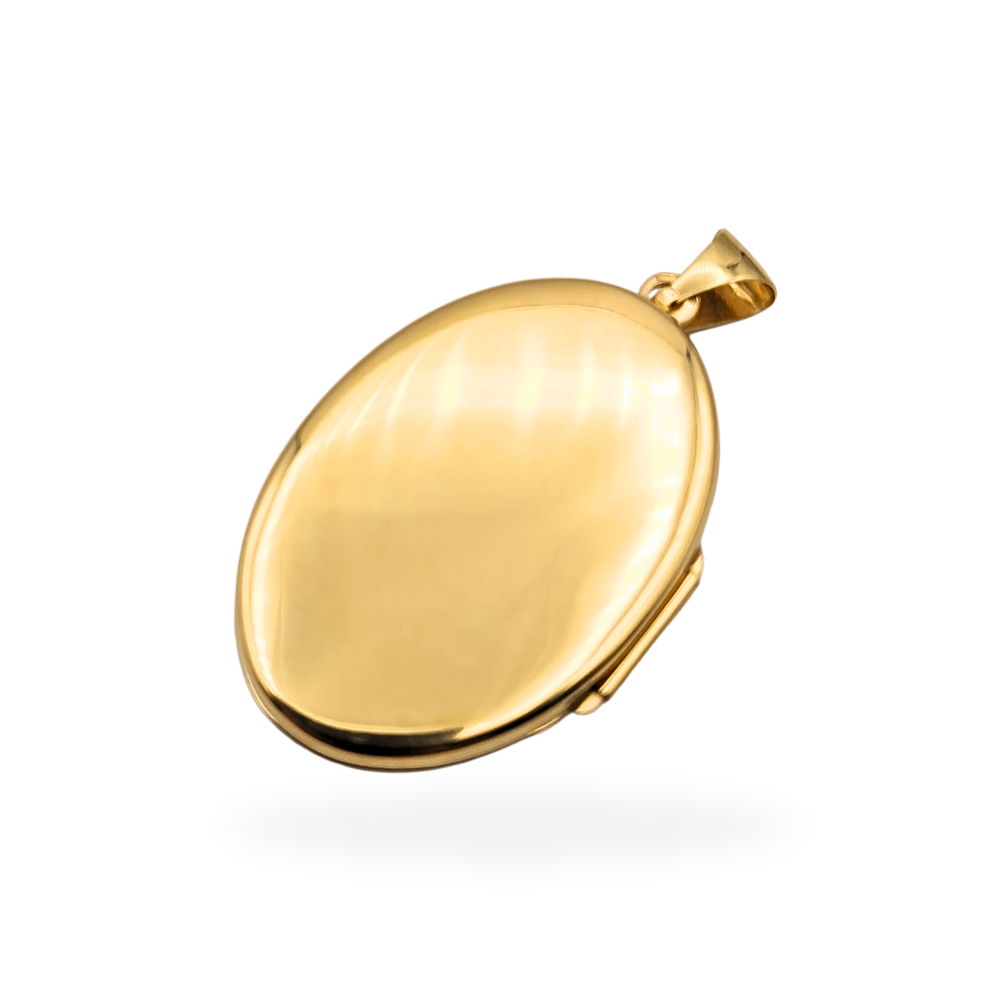 Large 9ct Gold Oval Locket, Floral Engraved