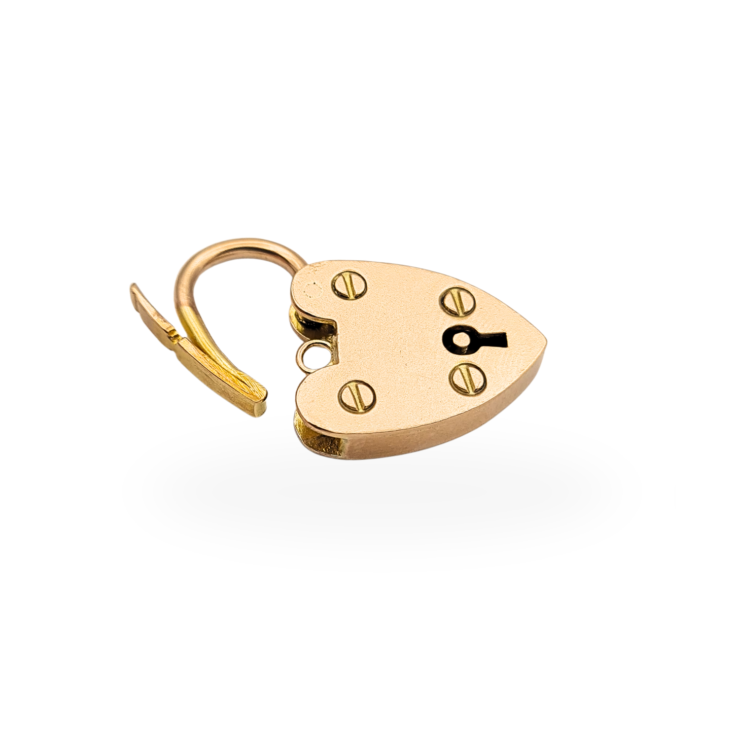 Large 9ct Rose Gold Heart Padlock Clasp Antique 24mm Solid Gold JG&S