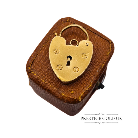 Large Vintage 9ct Gold Heart Padlock, Fully British Hallmarked London 1972