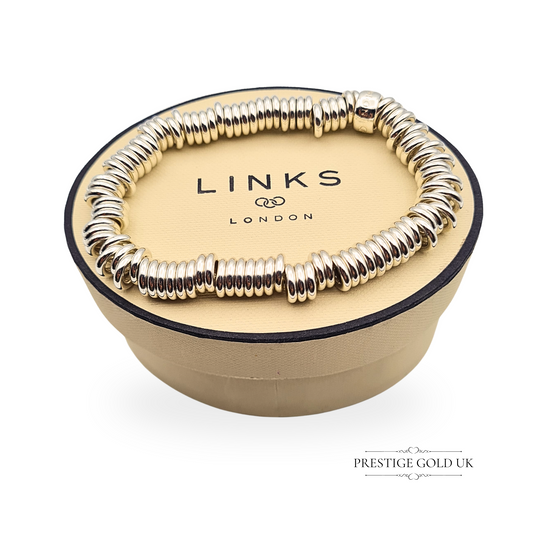 7" Links of London Silver Sweetie Bracelet, Iconic Stretch Fit, Fully Refurbished