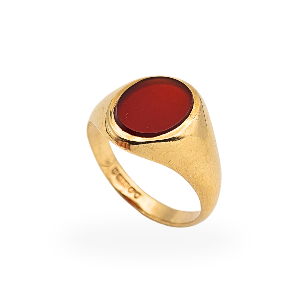 9ct Gold Carnelian Pinky Signet  Ring UK I 1/2, US 4 1/2 Hallmarked London