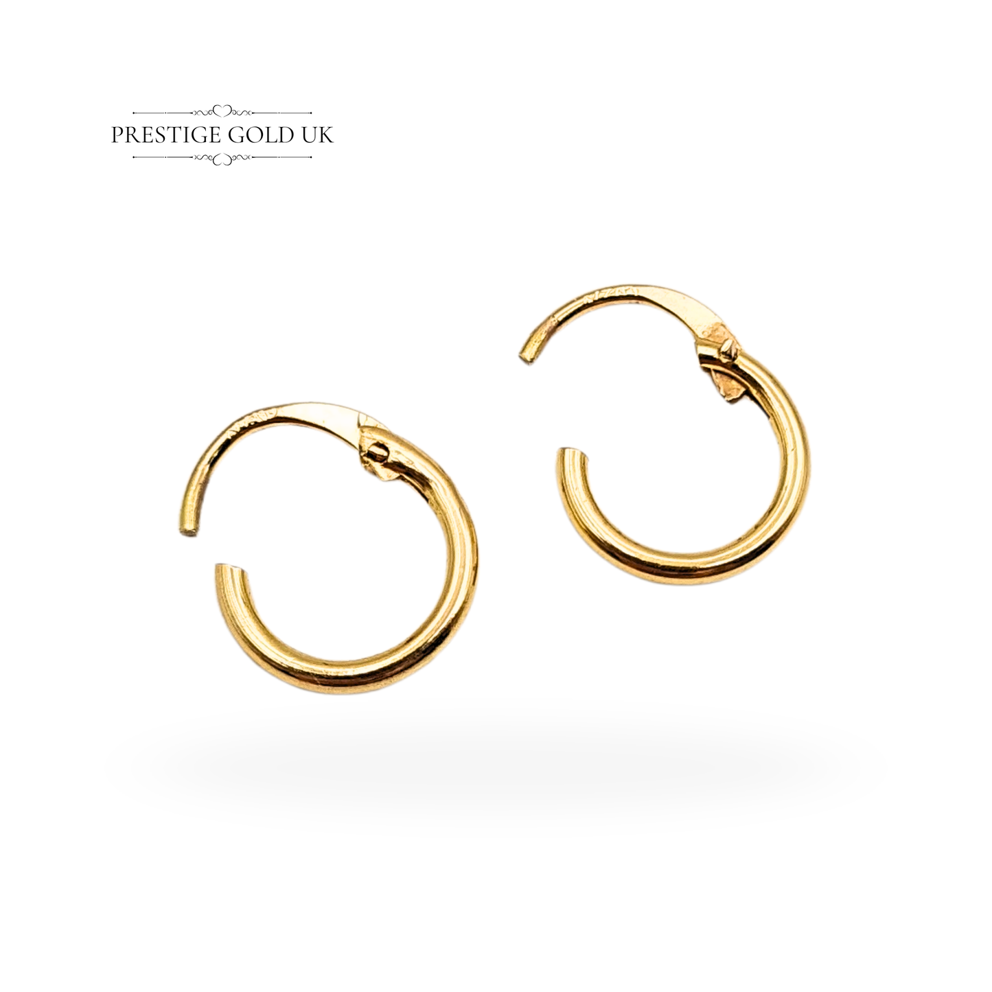 18ct Gold Tiny Hinged Sleeper Hoops, Tiny Hinged Earrings