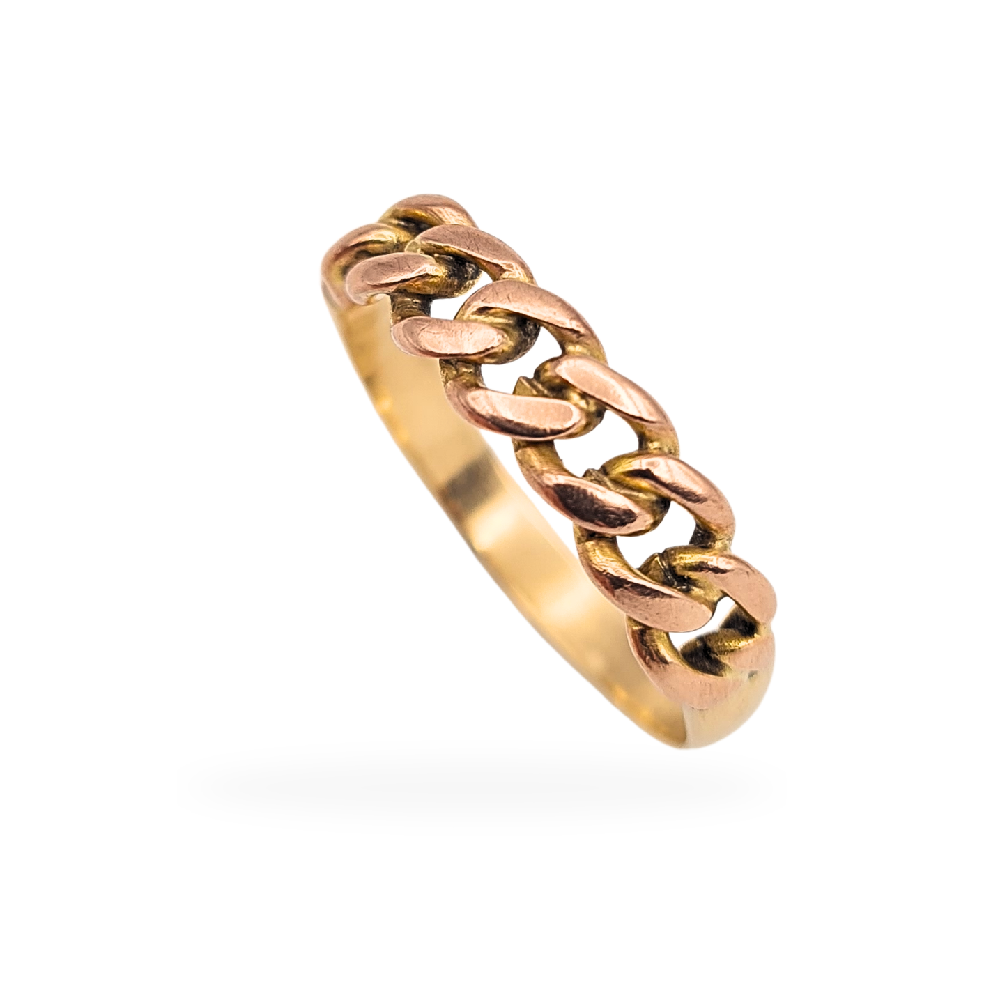 9ct Rose & Yellow Gold Chain Ring, 5mm, UK X US 11 1/2