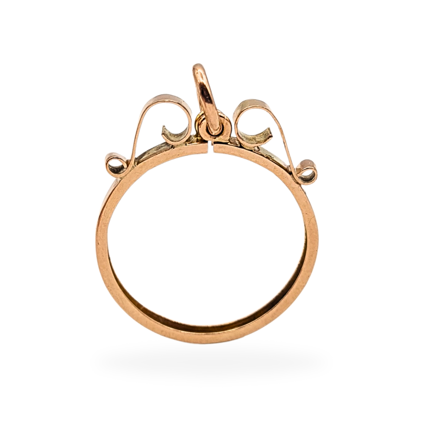 9ct Rose Gold Half Sovereign Mount Pendant 25mm Vintage