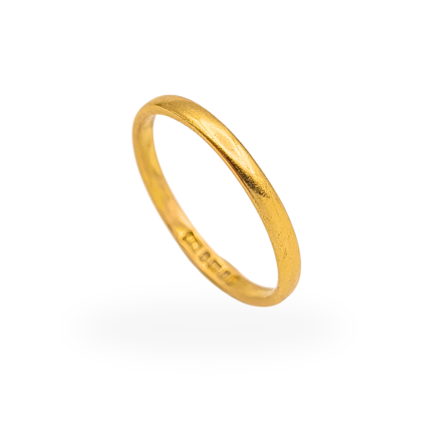 22ct Gold Wedding Band Ring 2mm Stacking Band Birmingham Hallmark UK K US 5¼