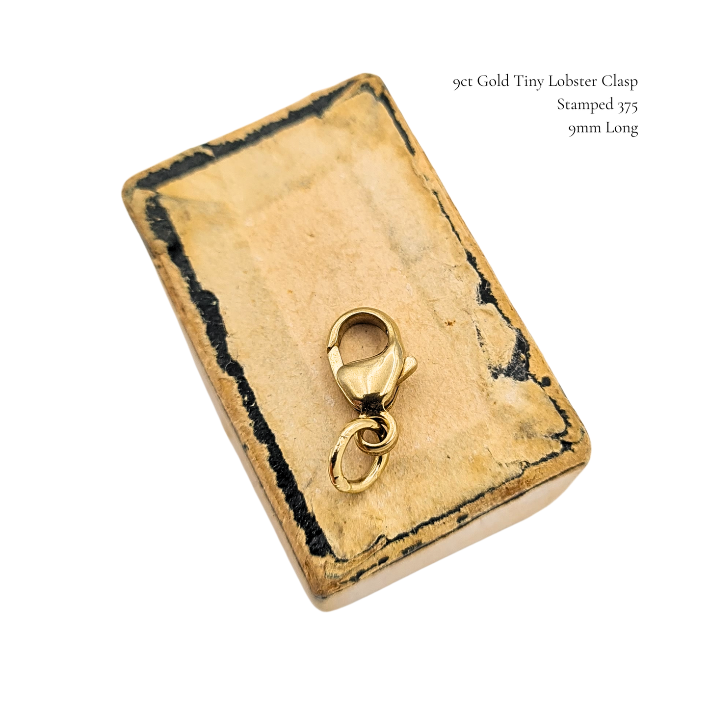 9ct Gold Lobster Clasp 375, 9mm, Necklace Bracelet Fastener