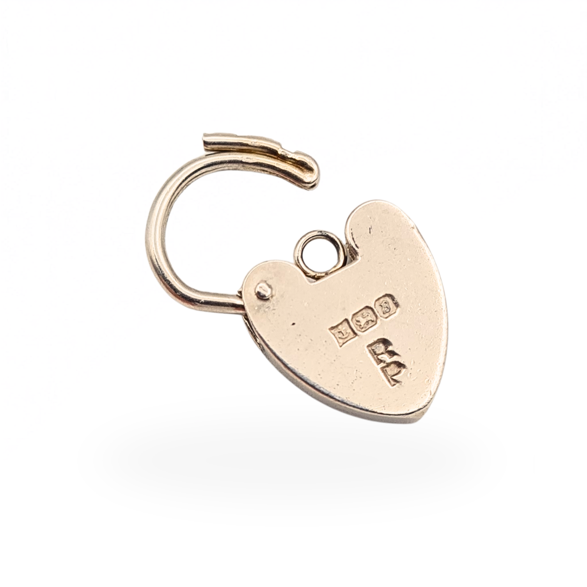 Sterling Silver Heart Padlock Charm Pendant 18mm Hallmarked 1975