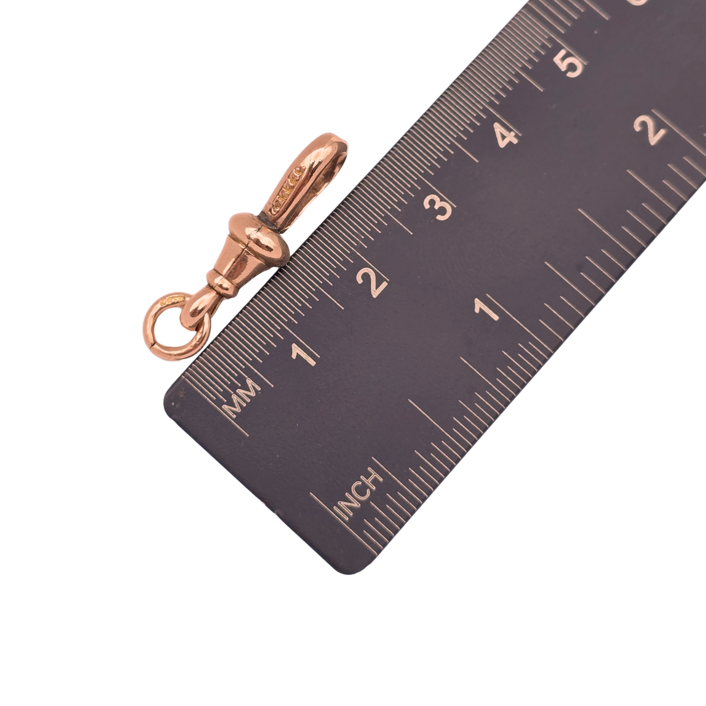 Large 9ct Rose Gold Dog Clip Clasp, Herbert Bushell Birmingham, 28mm Long