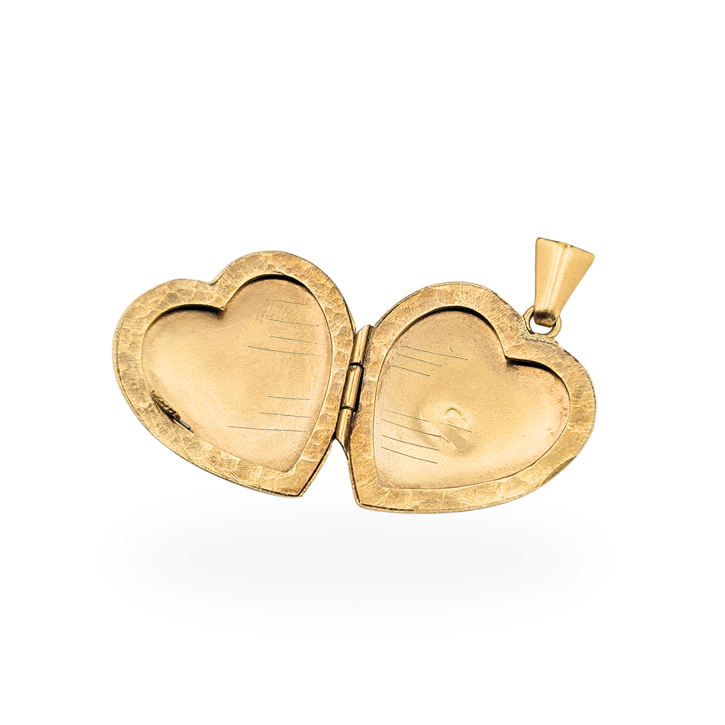 Large 9ct Gold Heart Photo Locket Pendant 25mm Hand Engraved Vintage 1976