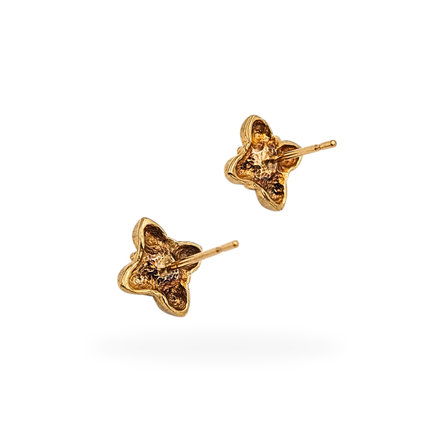 Tiny 9ct Gold Pearl Flower Stud Earrings, Dainty Gold Earrings