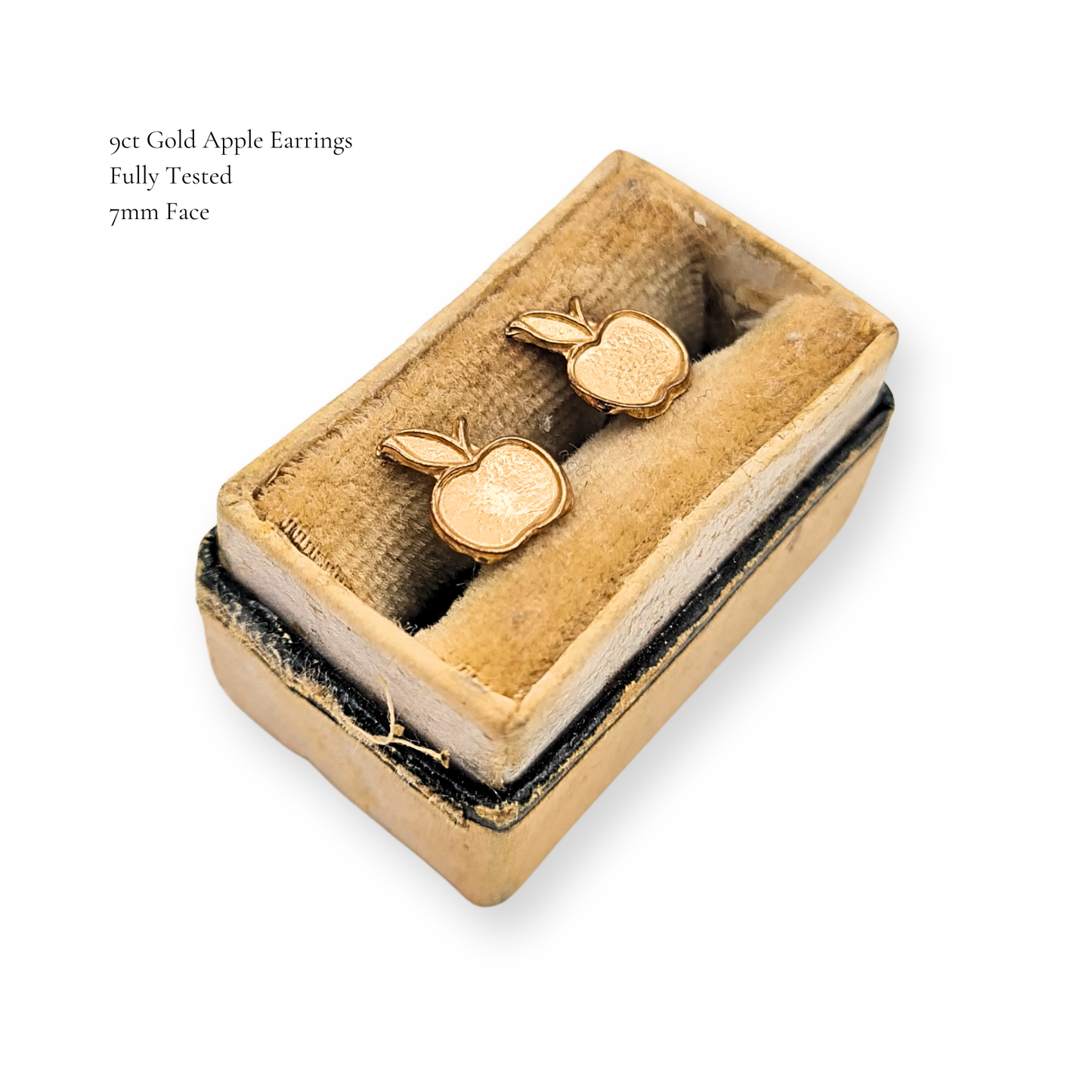 Tiny 9ct Gold Apple Stud Earrings, Tiny Fruit Design