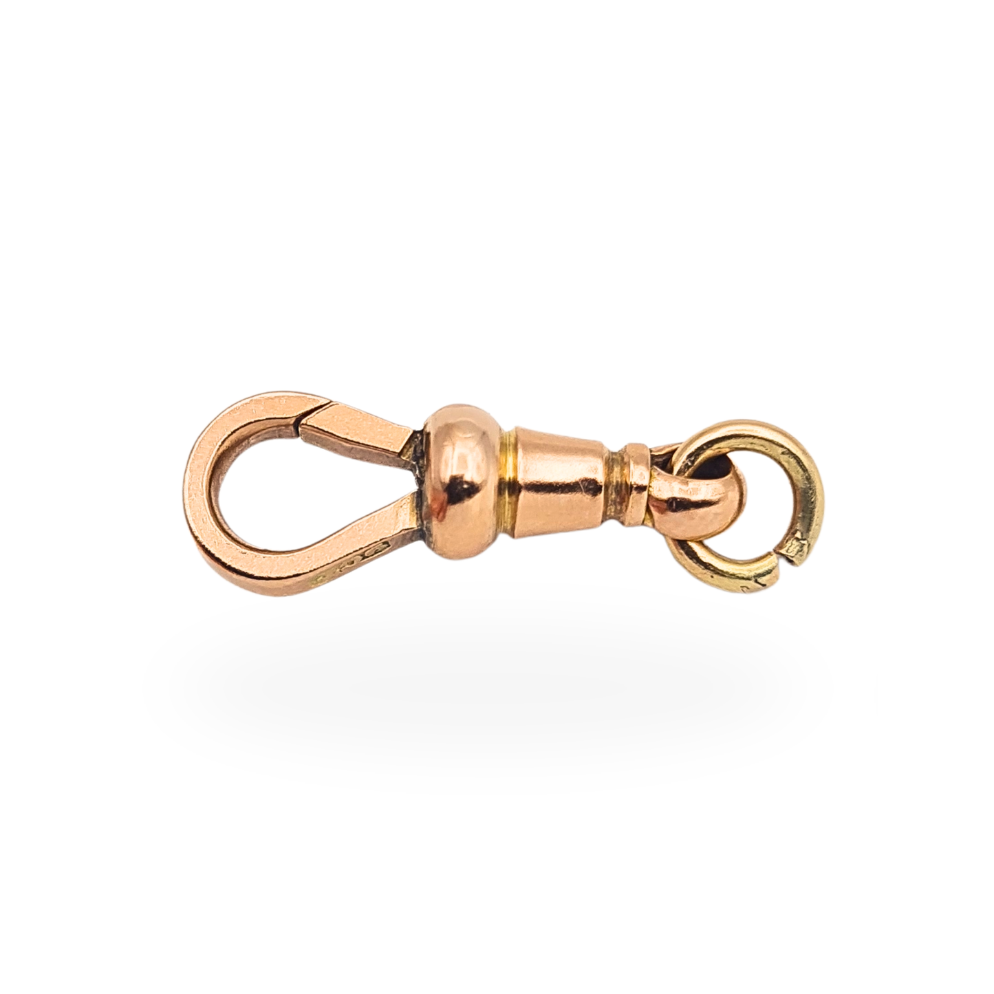 Large 9ct Rose Gold Antique Albert Chain Dog Clip Flat 22.5mm