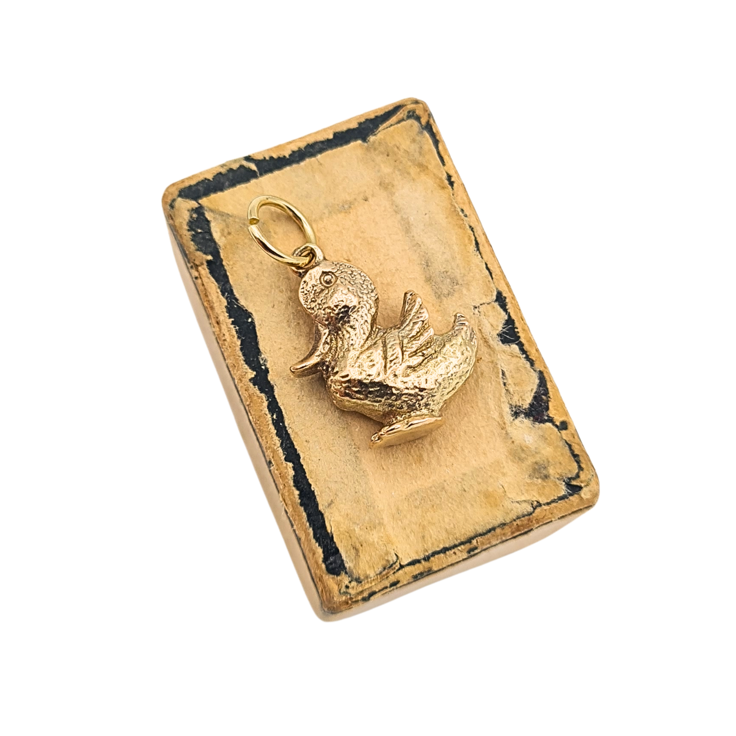 Small solid 9ct gold duck charm pendant fully hallmarked London 1993