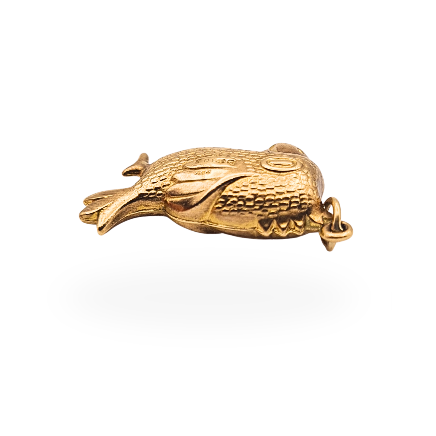 Vintage 9ct Gold Puffy Parrot Charm Pendant Birmingham Hallmark 1982