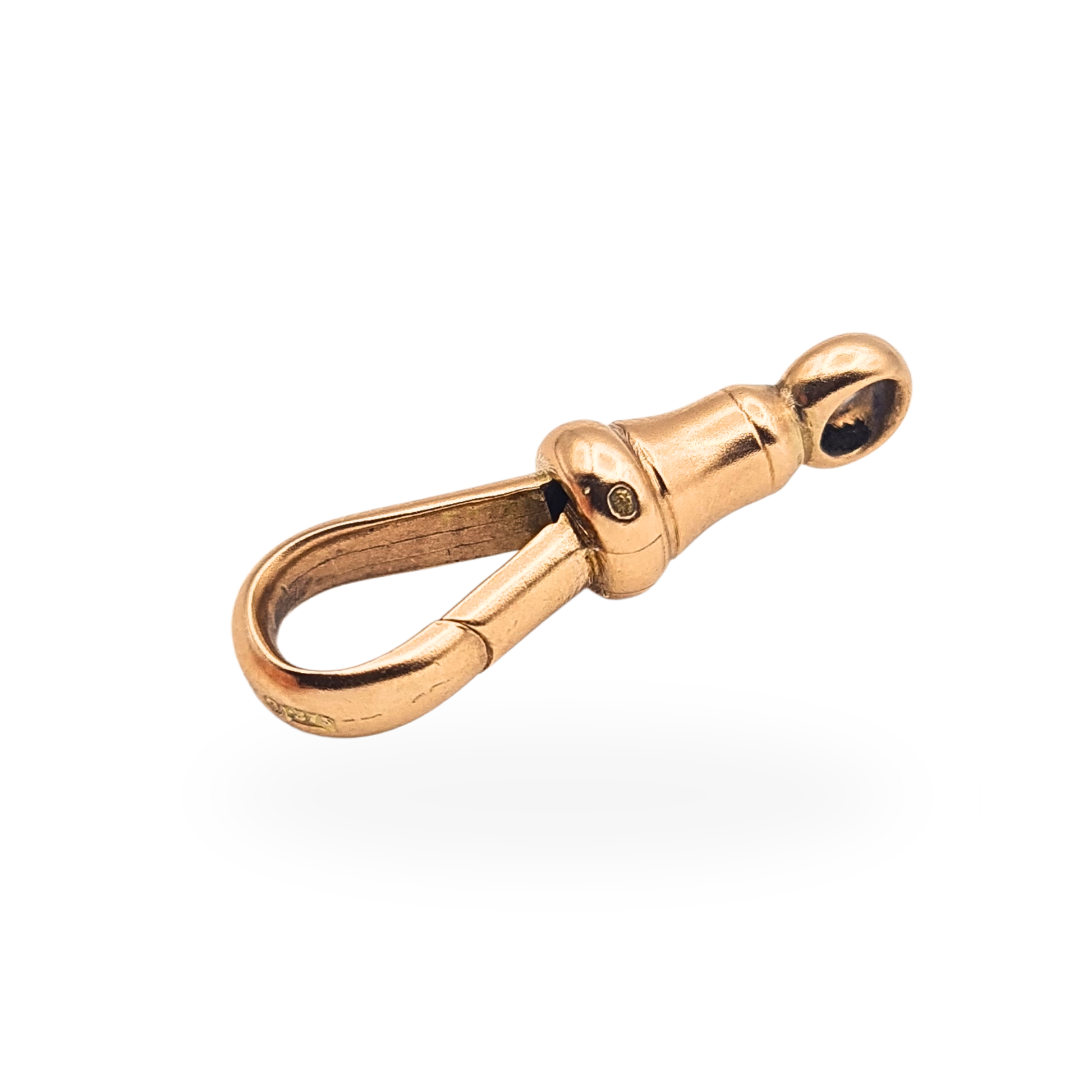 Large antique 9ct rose gold Albert chain dog clip with secure spring closure
