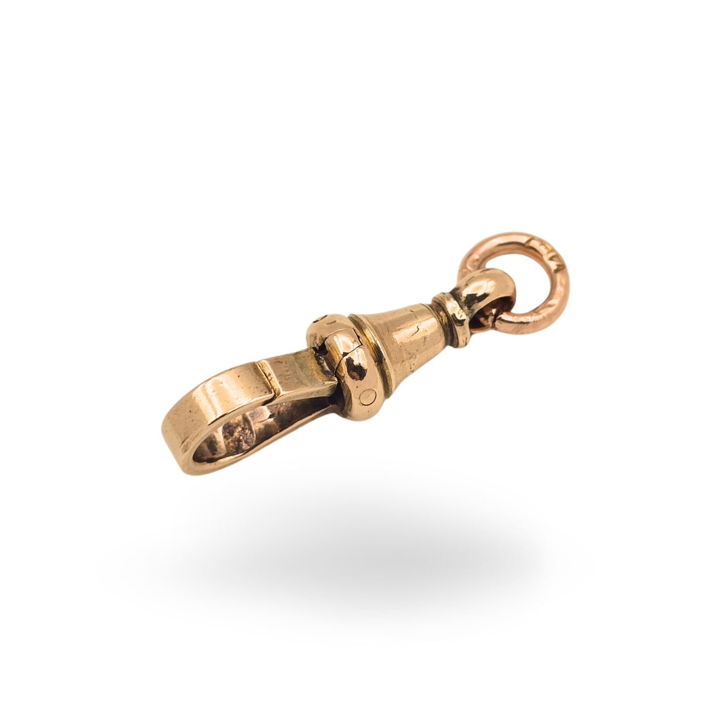 9ct Yellow Gold Albert Chain Dog Clip,  Medium Flat Side Charm Clasp