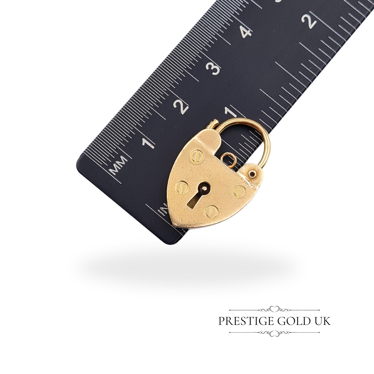 Vintage 9ct Yellow Gold Heart Padlock, Fully British Hallmarked, London 1983