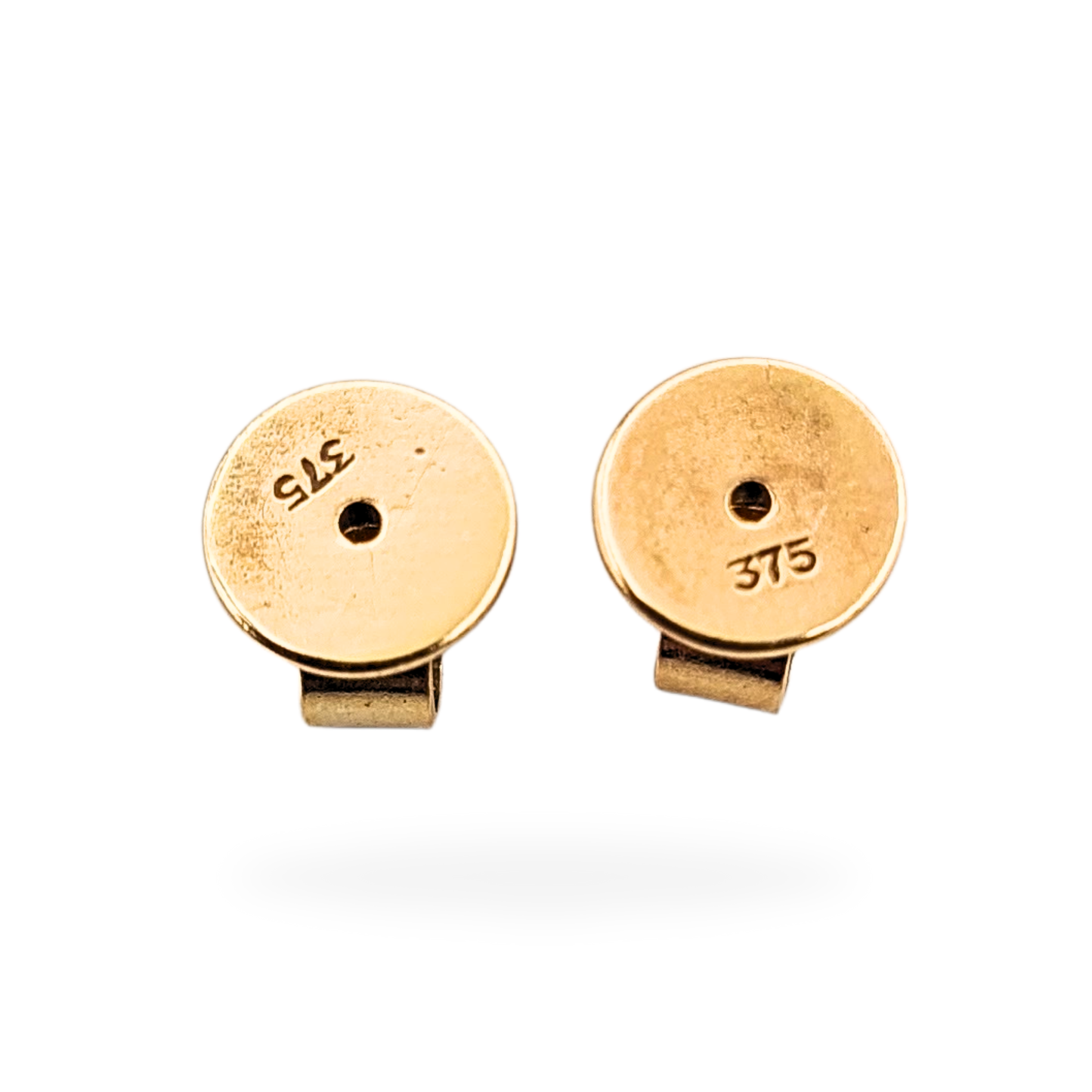 9ct Gold Heart Earring Backs 375 Stamp, Fits 0.8mm Posts Pair