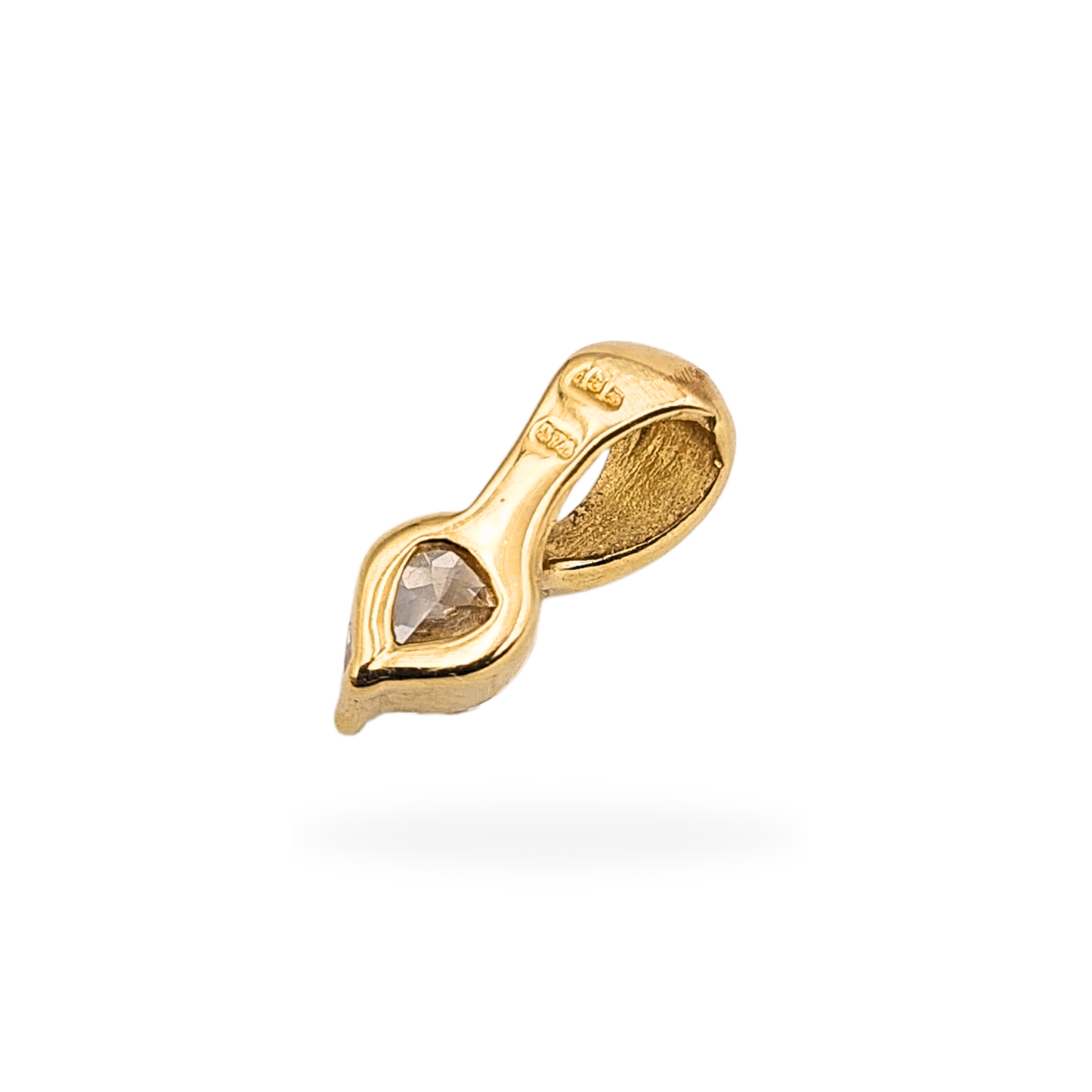 9ct Gold Heart CZ Pendant, Stamped 375, Dainty Love Charm