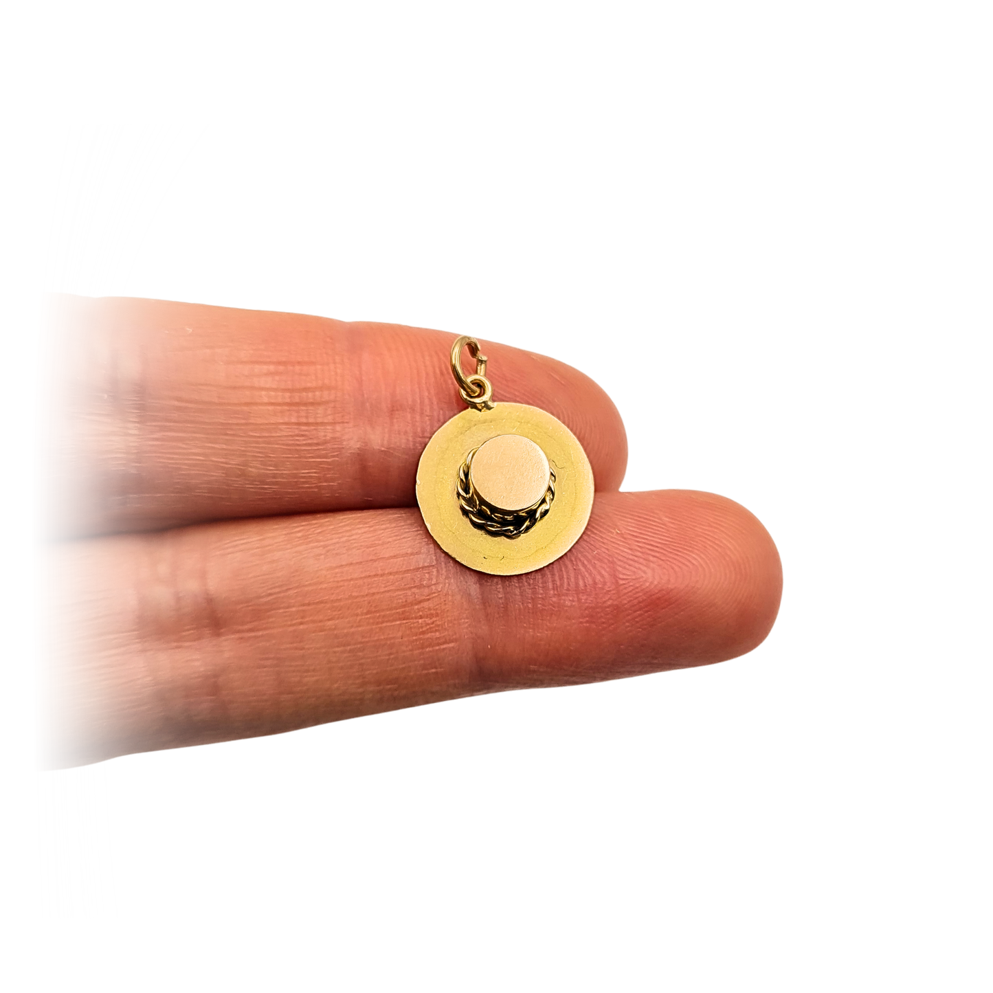 9ct Gold Boater Hat Charm Pendant, Novelty Hat