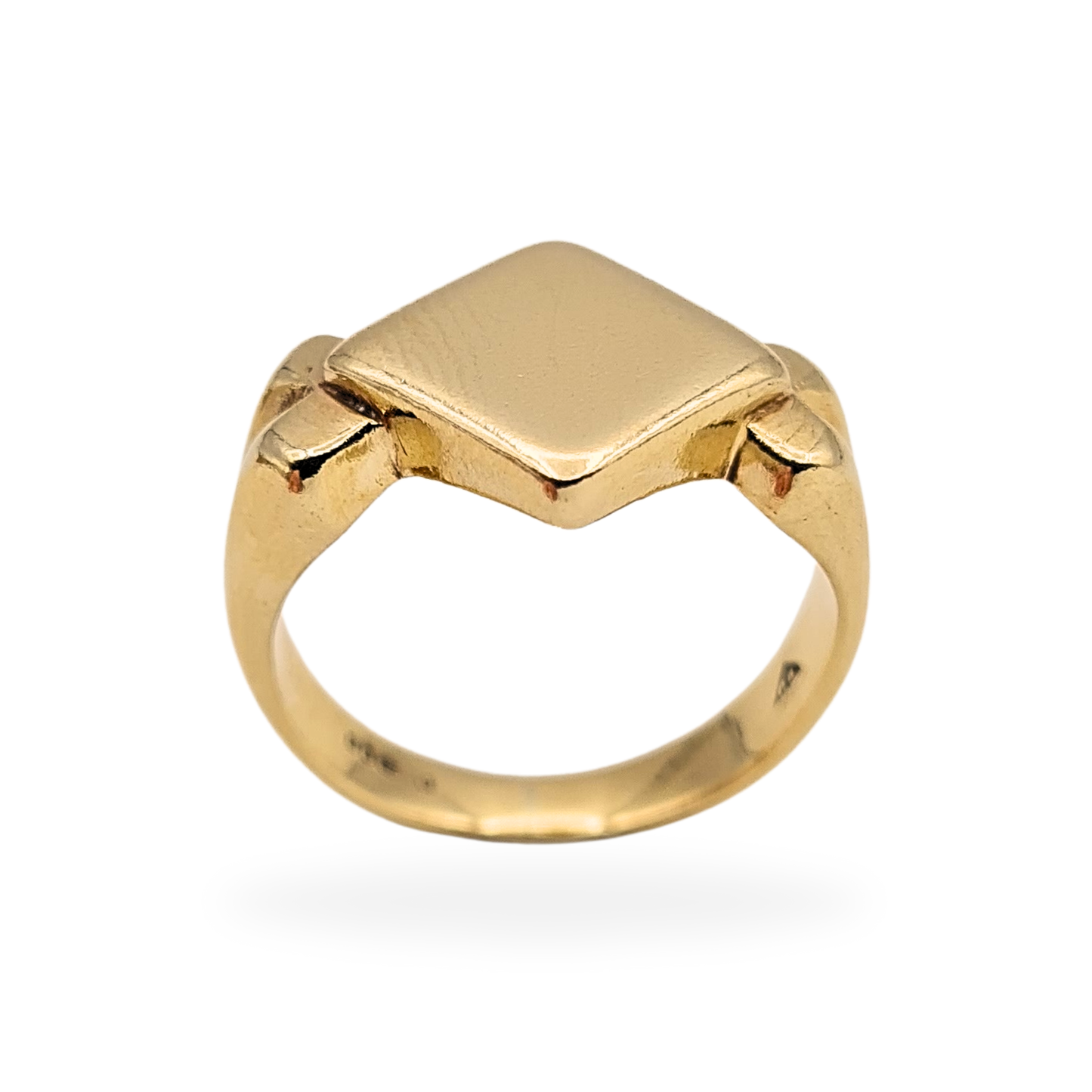 9ct Gold Kite Signet Ring, London 1998, Heavy, UK O US 7