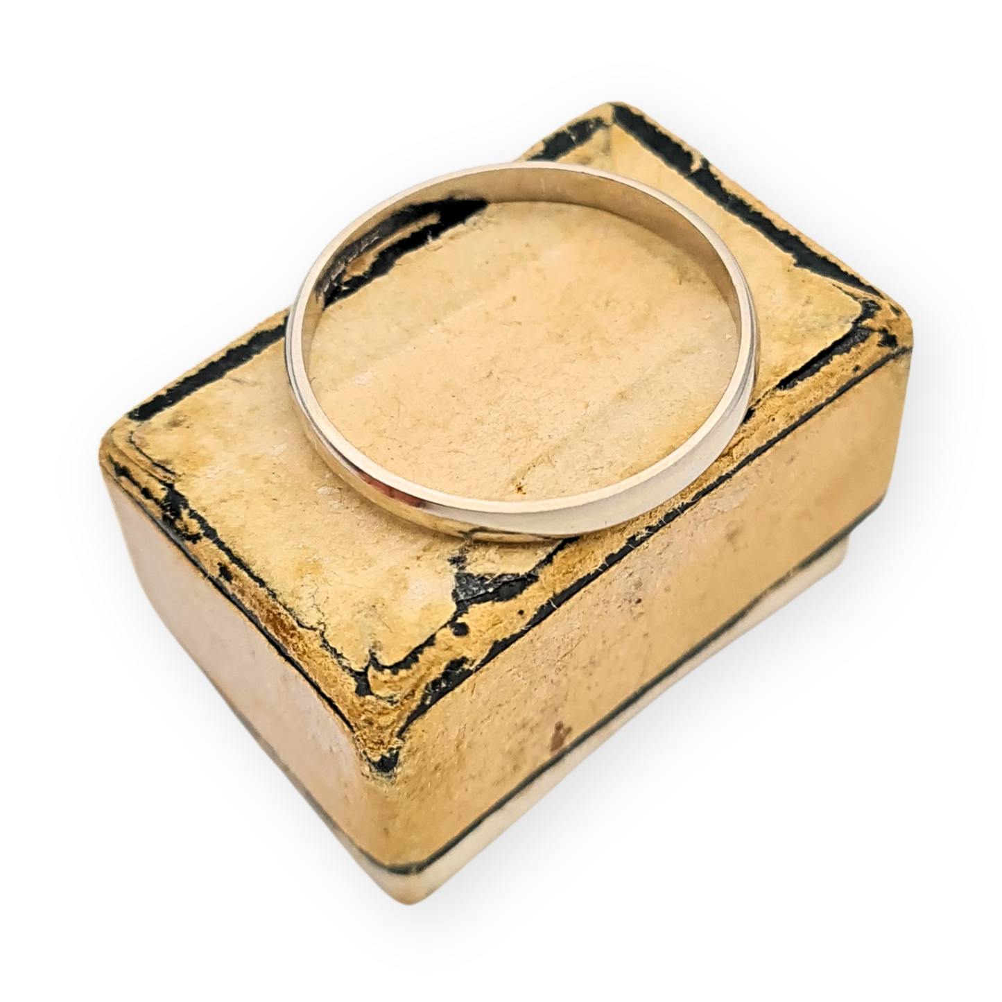 9ct White Gold Narrow Wedding Ring - Size UK O, US 7 1/4, Euro 55