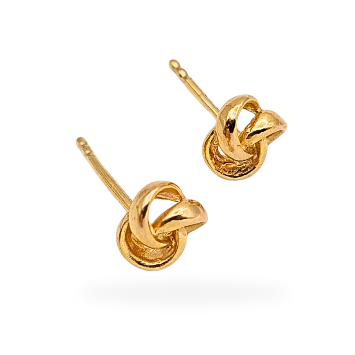 Small 9ct Gold Knot Stud Earrings, Butterfly Backs