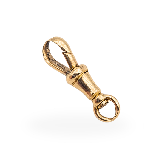 9ct yellow gold Albert chain dog clip stamped 375, fully tested gold clasp fitting measuring 24mm long