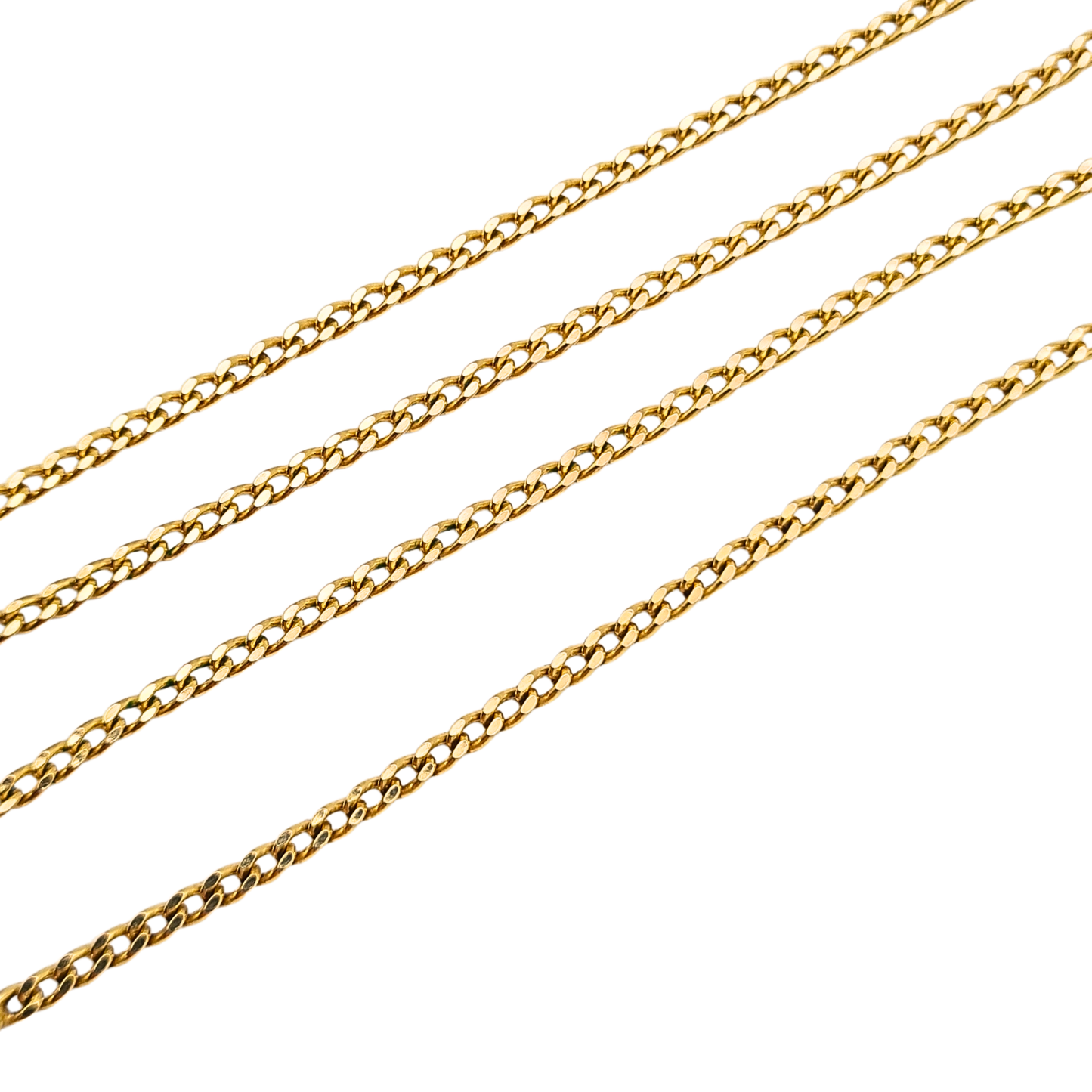 16" 9ct Gold Solid Curb Chain Necklace 2mm Hallmarked 1977