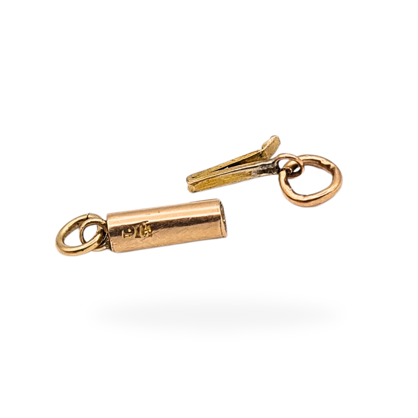 9ct Rose Gold Barrel Clasp, Stamped 9ct, Antique Push Release