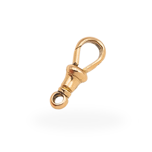 Tiny antique 9ct rose gold Albert chain dog clip clasp with secure spring closure