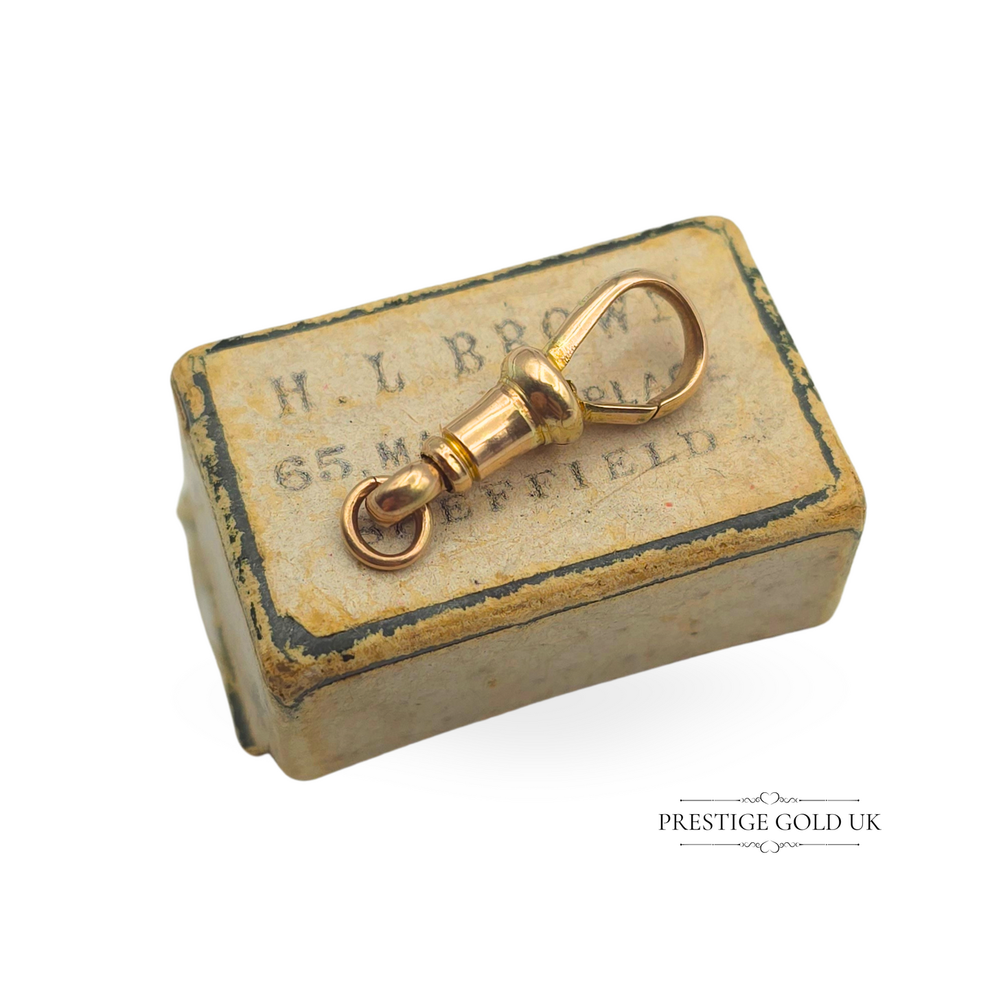 Antique 9ct Gold Dog Clip, 19mm, Stamped 9ct