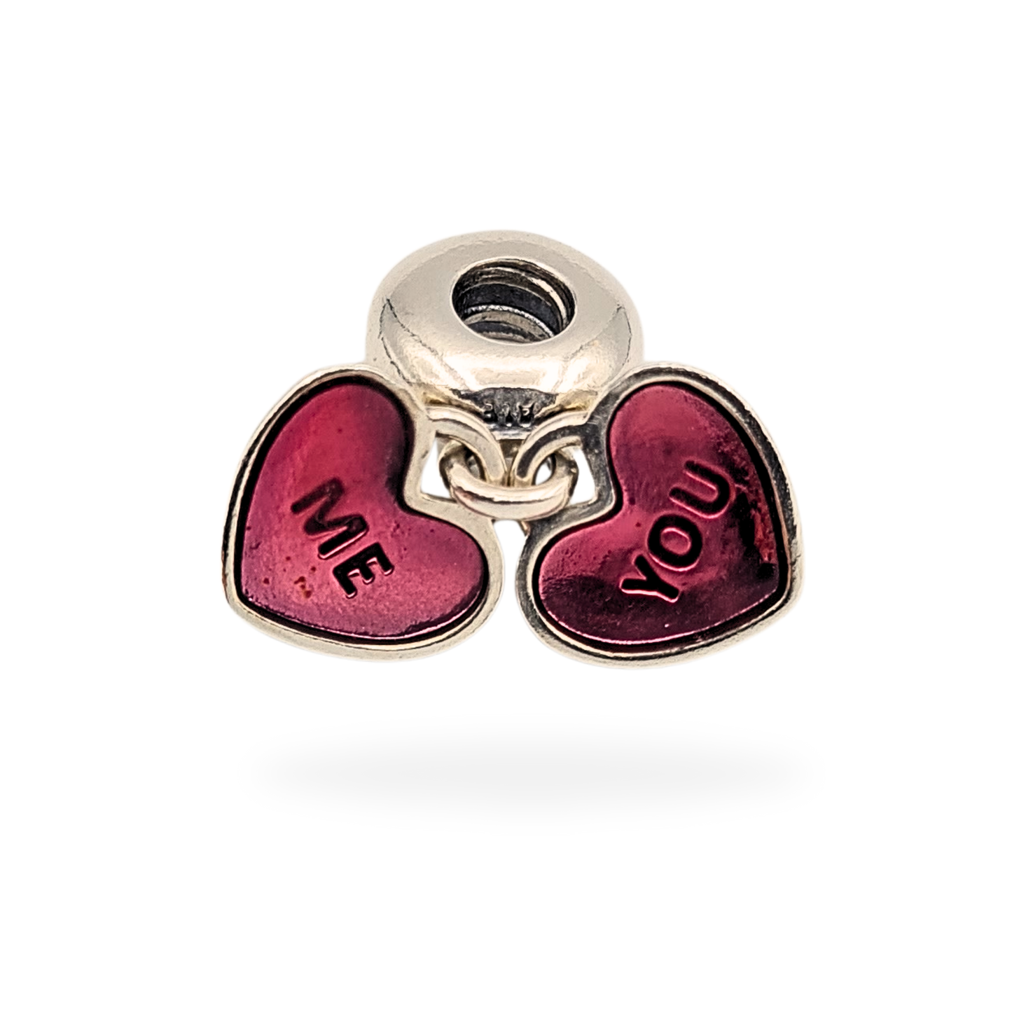 Pandora You & Me Split Heart Charm S925 ALE Silver CZ